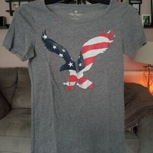 Grey AEO American Flag t-shirt